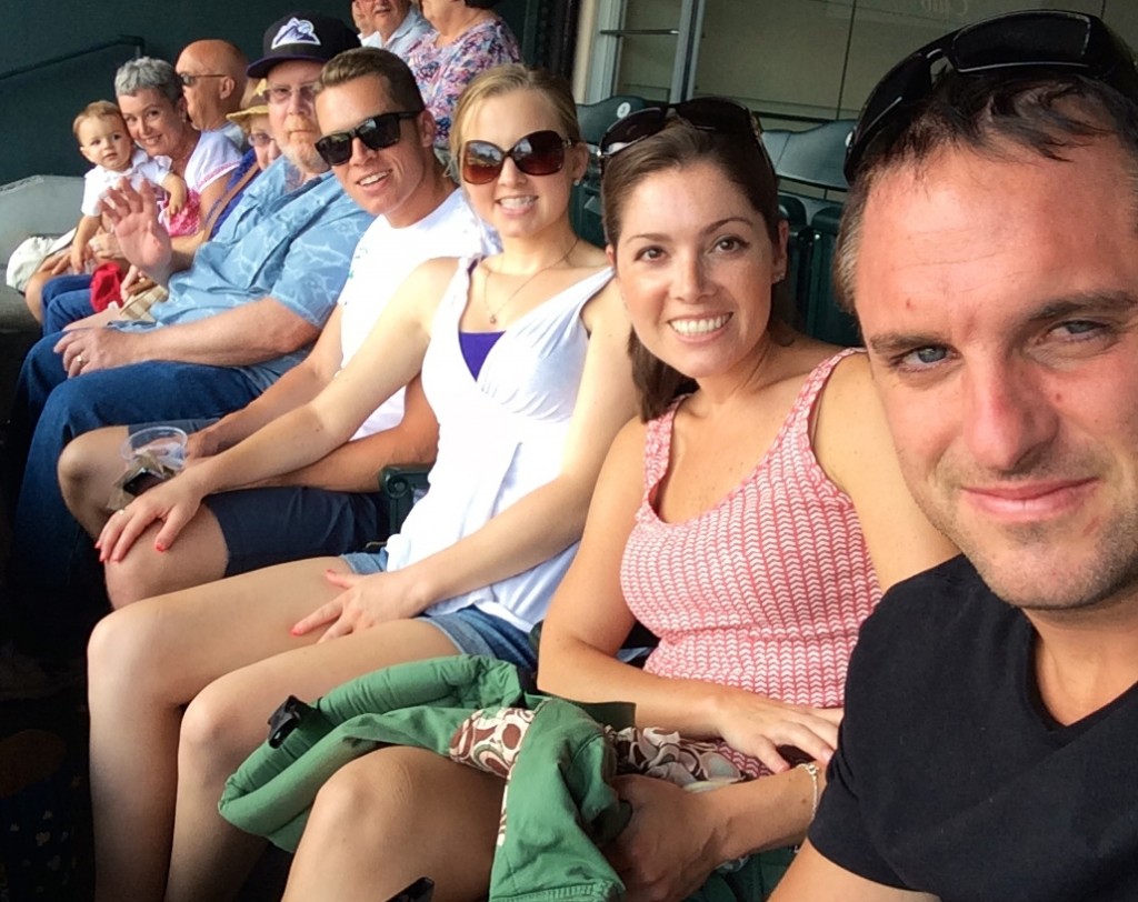 Family at the Rockies game